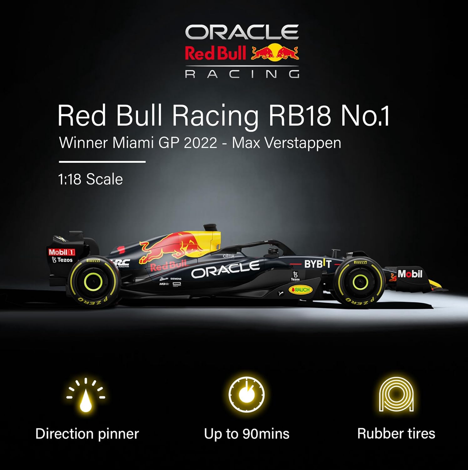 Rastar Authentic Licensed Redbull Rb18 RC Car - Detailed Design, 2.4GHz Control | Color :  1:18 Redbull Rb18(no.1)
