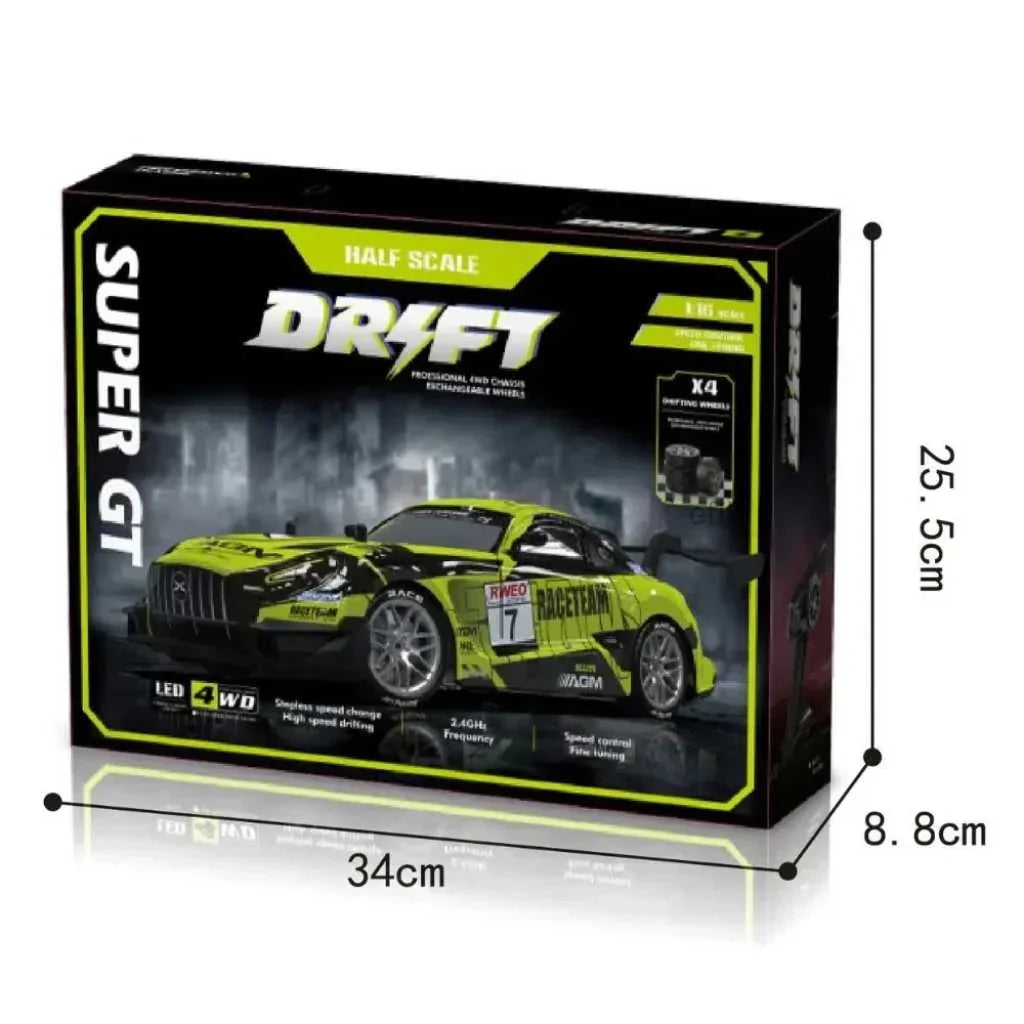 High-Speed Drift RC Car – 25 km/h, 4X4 (1:16)• Fiber Black edition