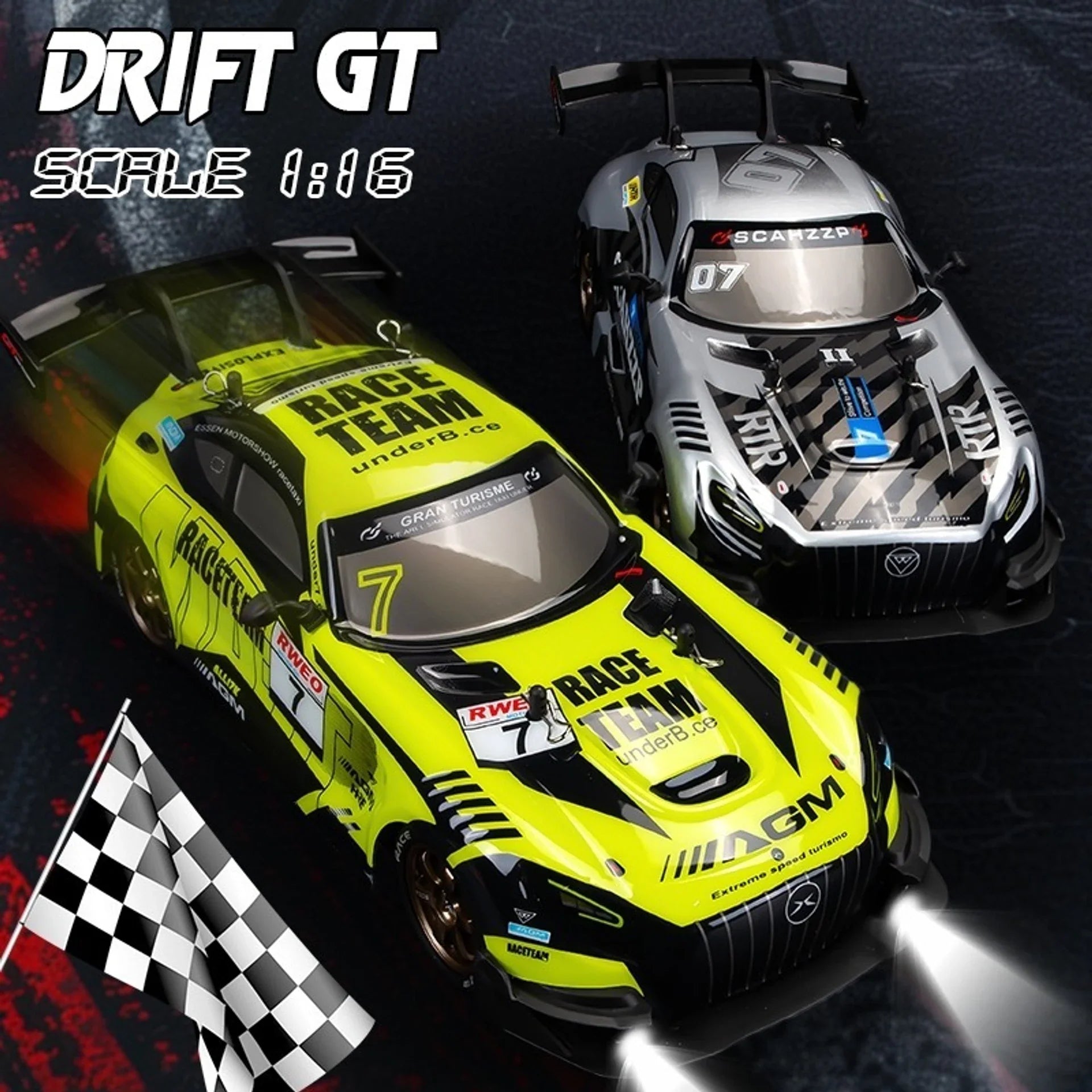 High Speed Drift RC Car – 25 km/h, 4X4 (1:16)(Yellow Track)