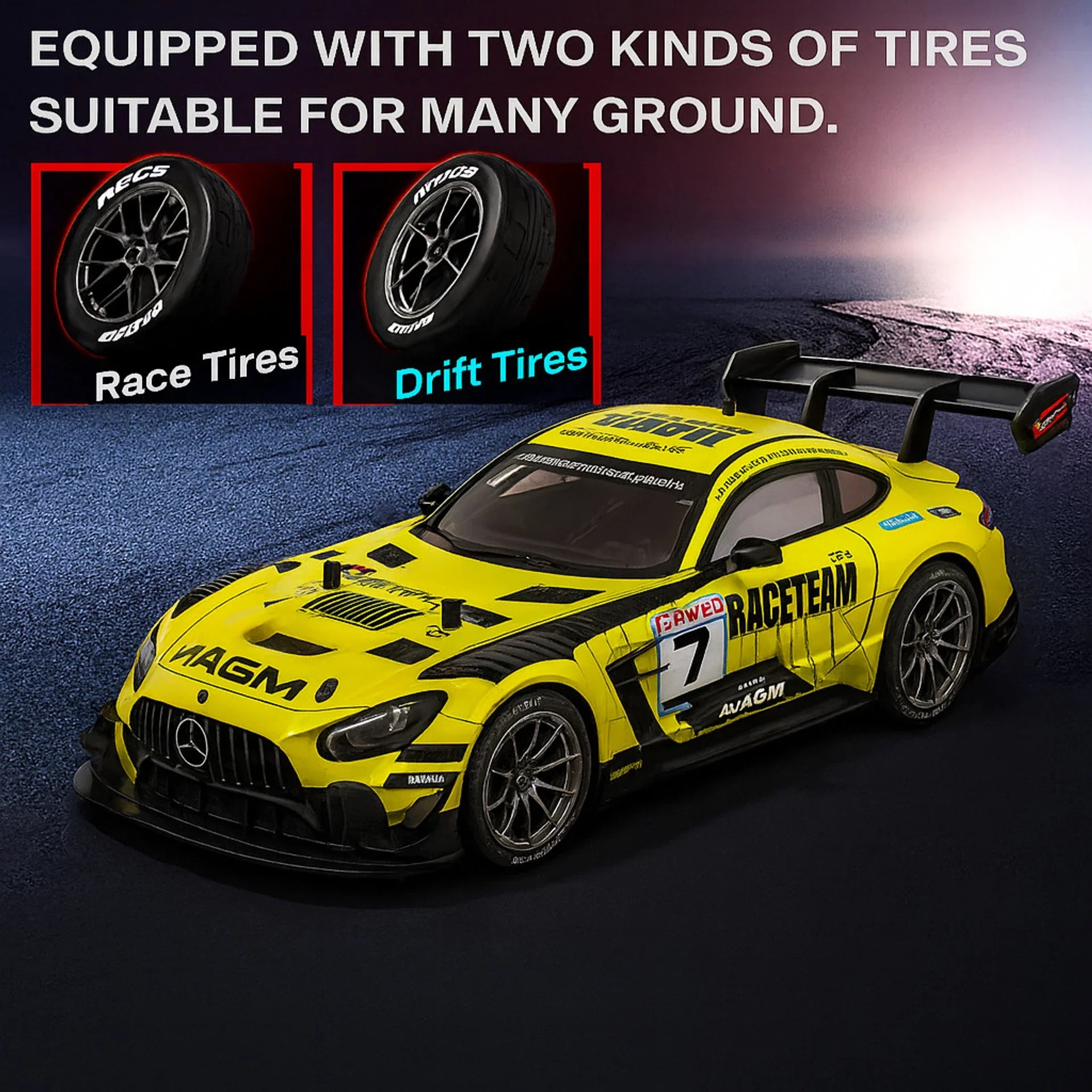 High Speed Drift RC Car – 25 km/h, 4X4 (1:16)(Yellow Track)