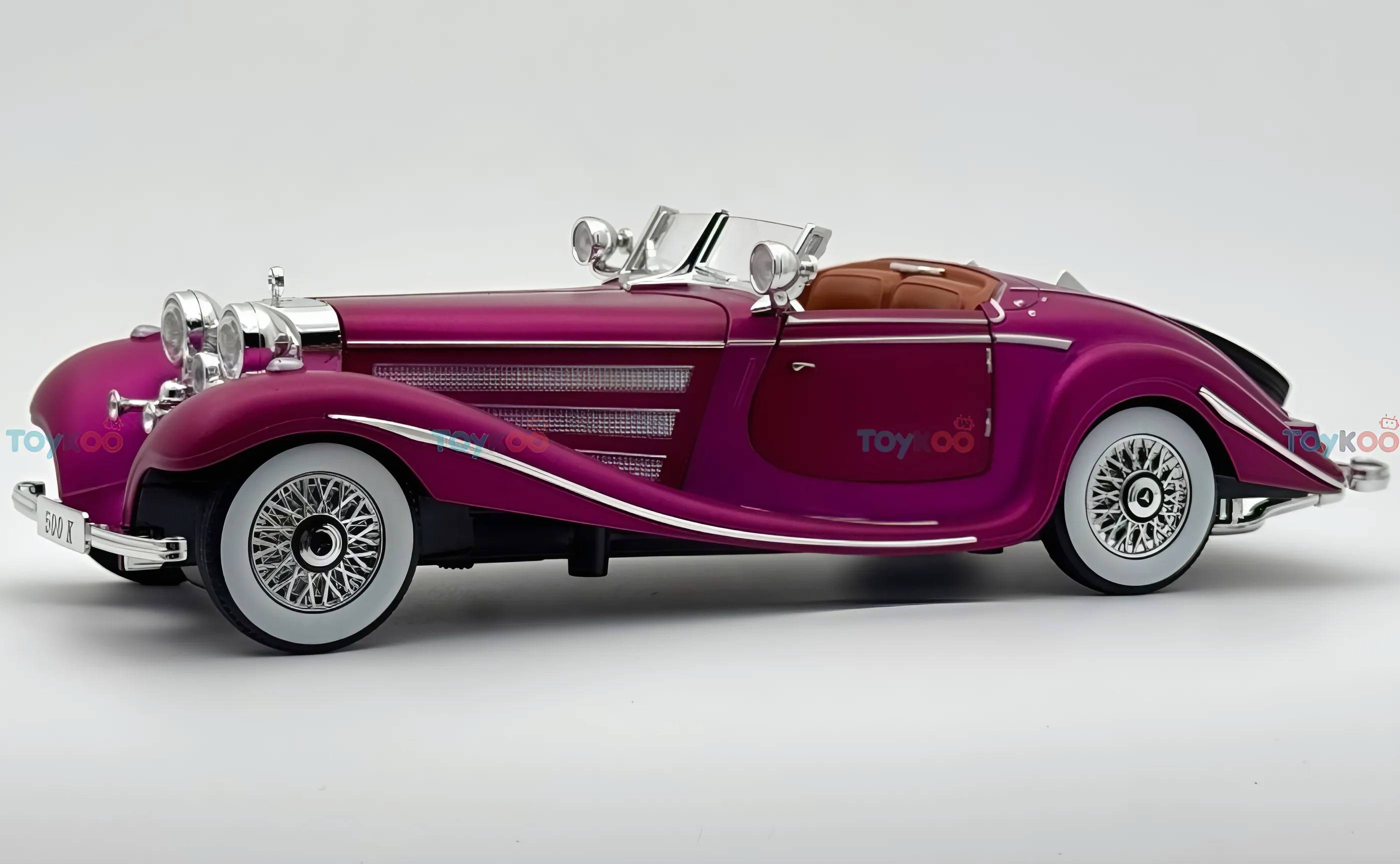 1936 Mercedes Benz 500K 1:24 Roadster diecast scale model car collectible | Assorted Colors